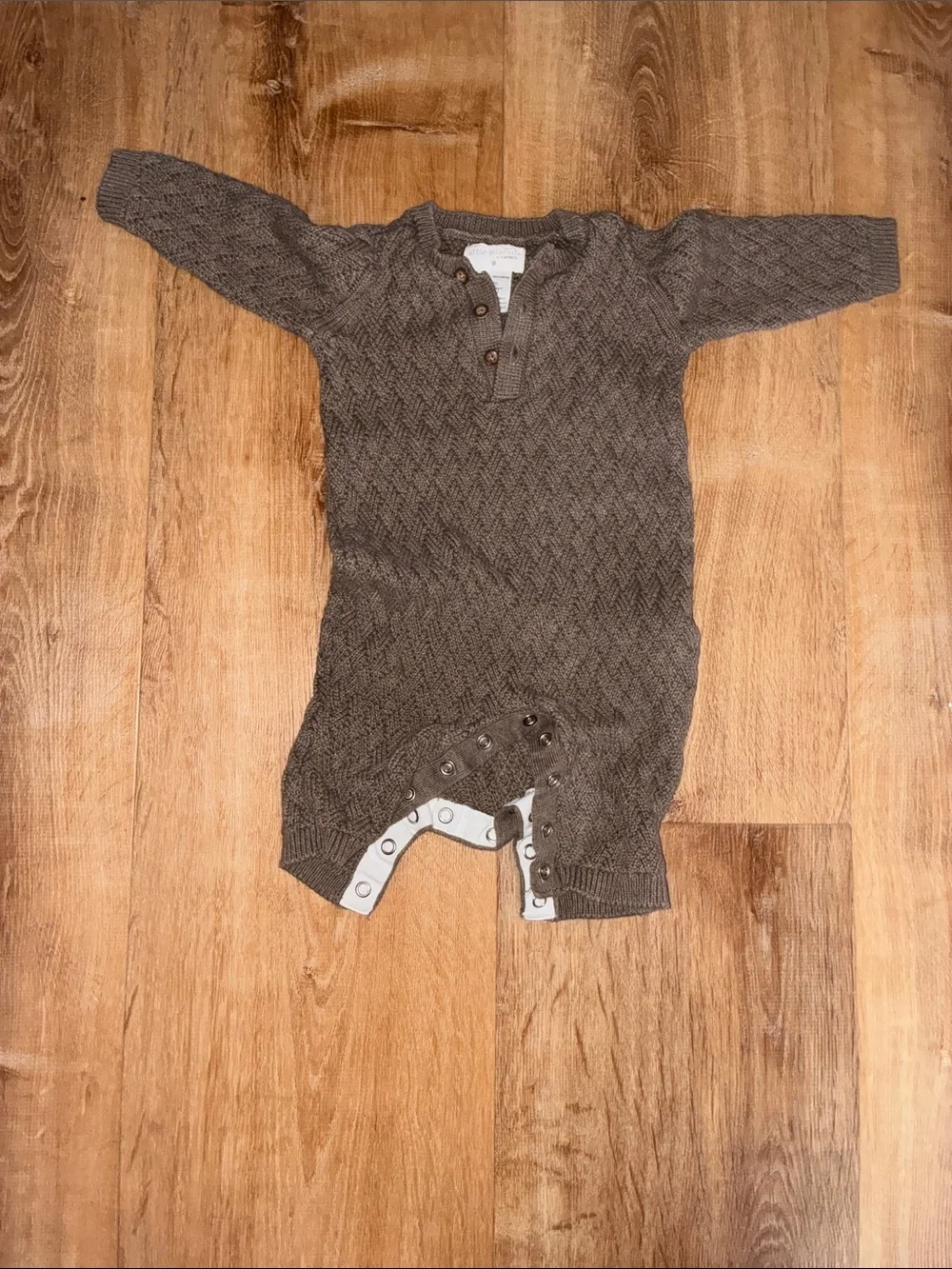 Carter's Brown Knit Long-Sleeve Baby One-Piece Bodysuit